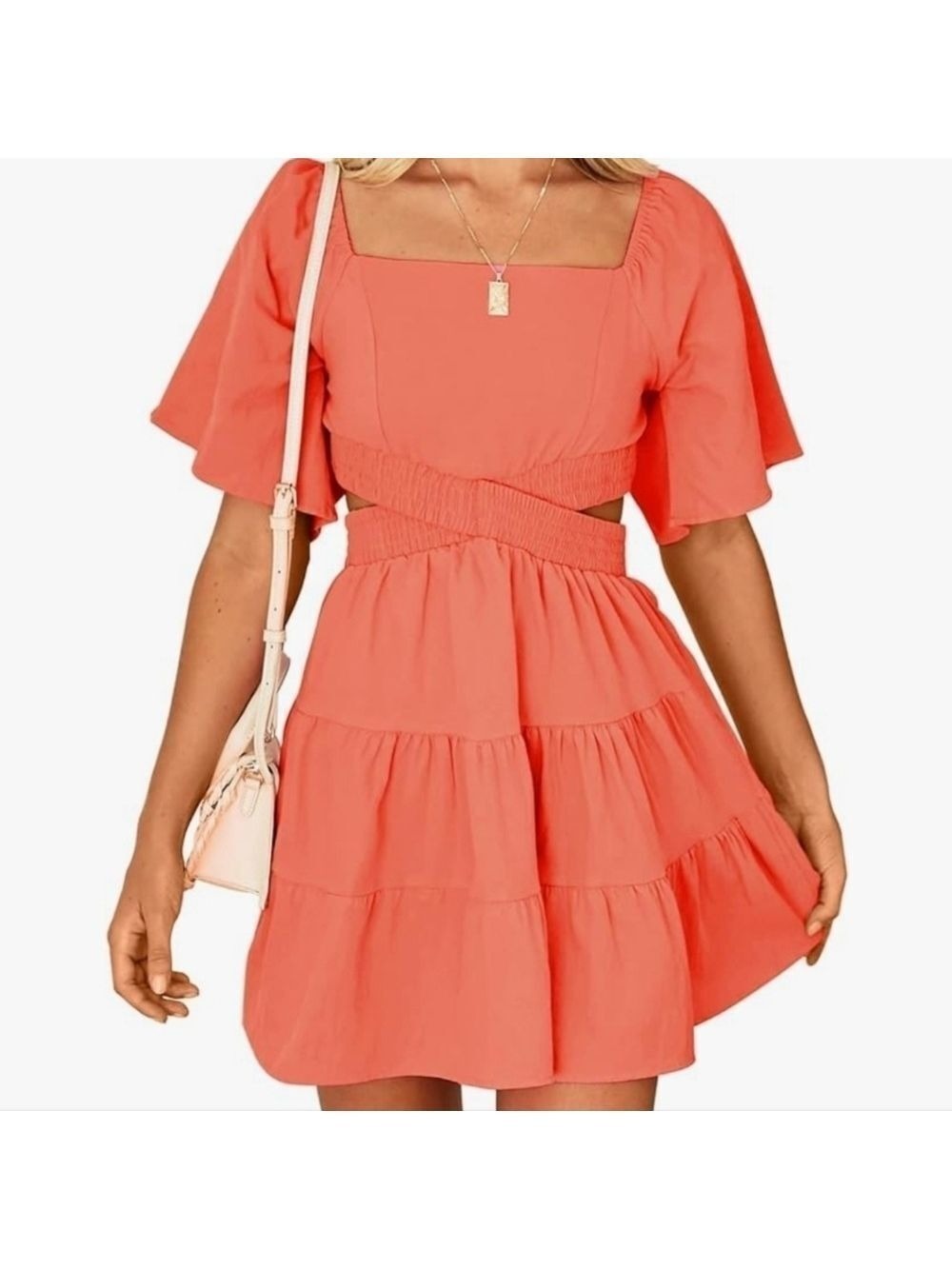 Shy Velvet Women's Summer Dress Square Neck Short Sleeves NWT Size S